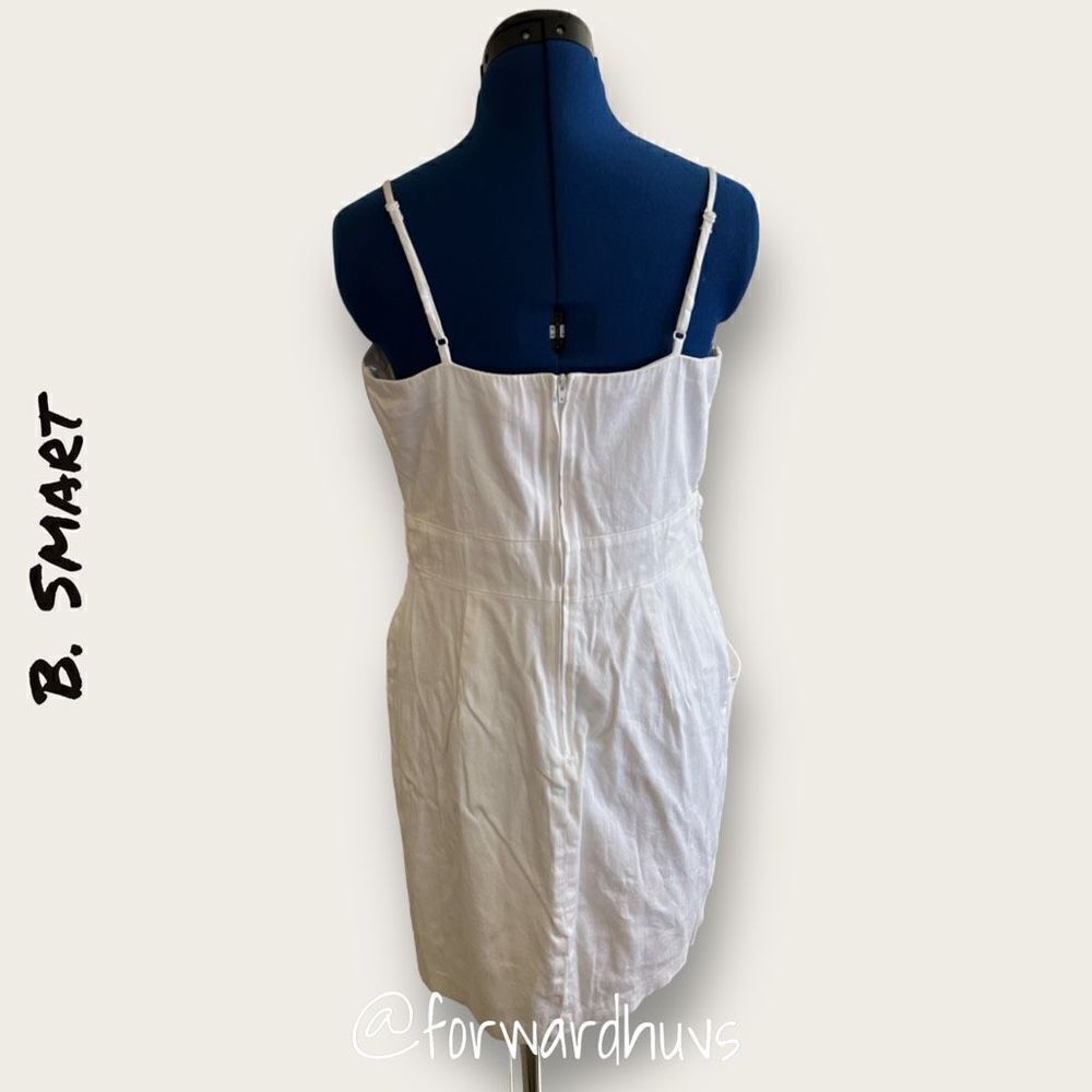 Be Smart White Beaded Dress with Pockets Size 14 - Picture 4 of 8